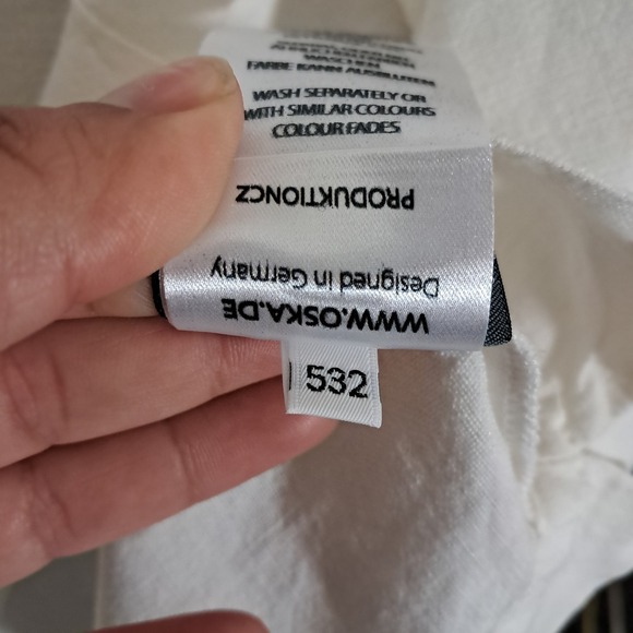 OSKA Long Sleeve‎ Boxy Blouse Off White Sz 2 Linen Lagenlook Layering Breathable - Picture 10 of 11